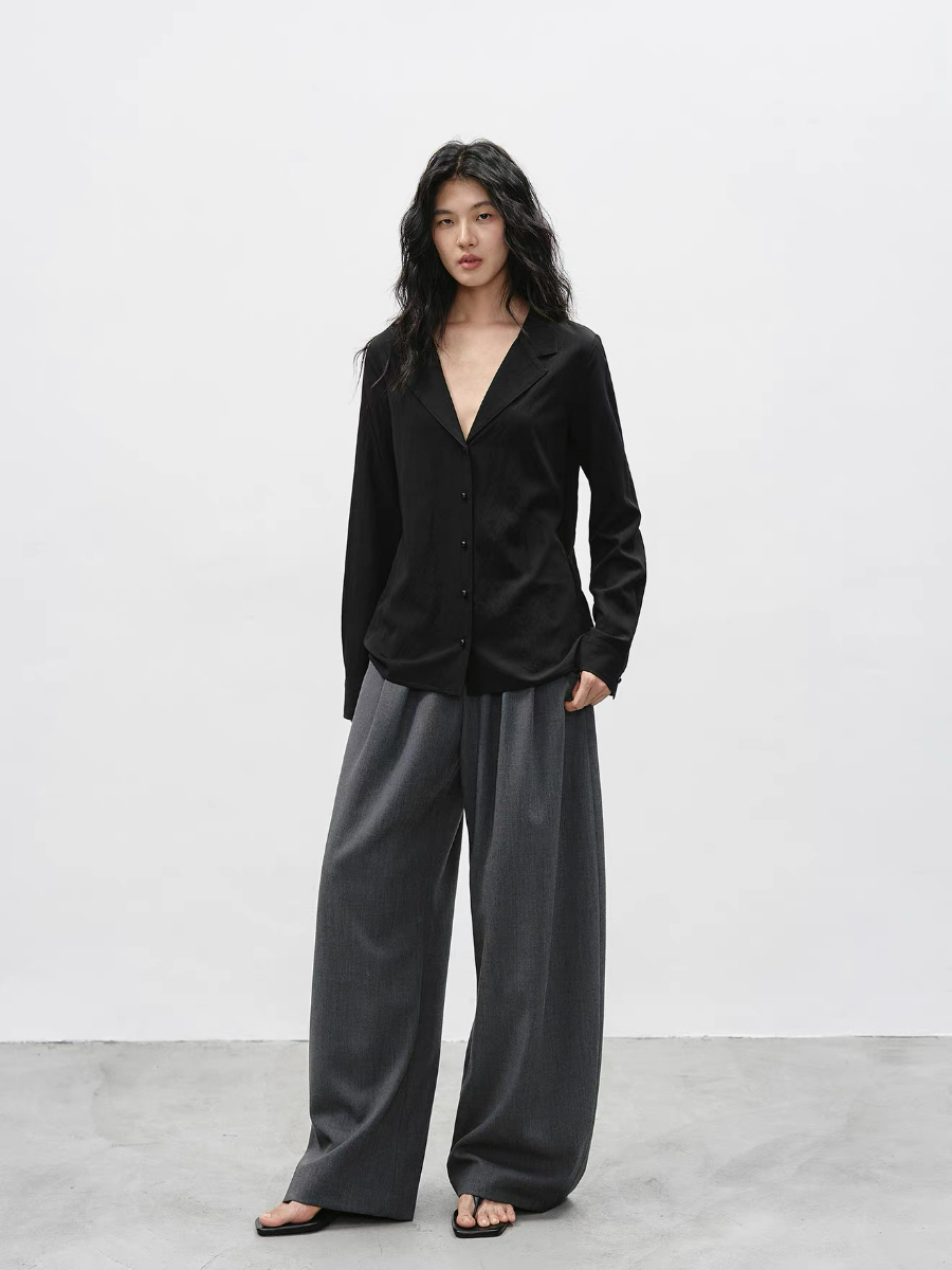 Kassen Lyocell V Collar Shirt