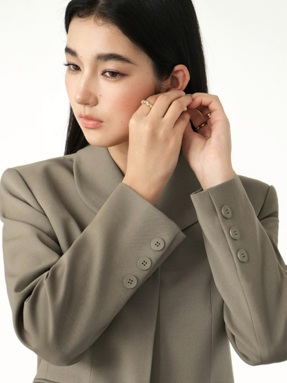 Kendall Single Button Short Blazer-The Black Bow-