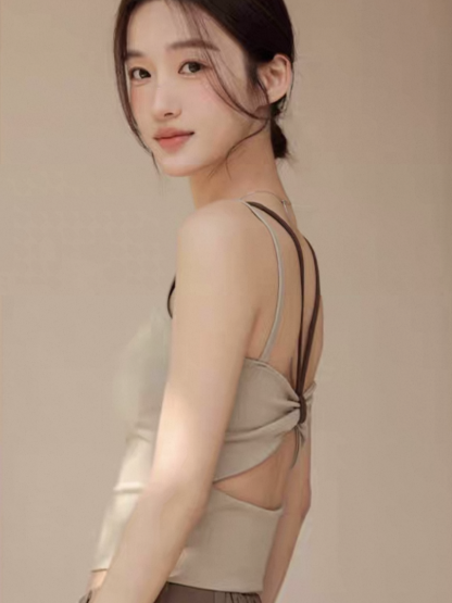 Leura Fake Two Pieces Strappy Padded Top