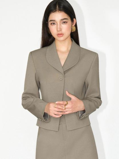 Kendall Single Button Short Blazer-The Black Bow-