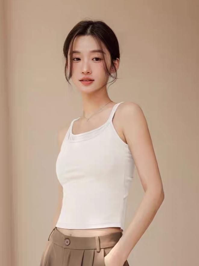 Leura Fake Two Pieces Strappy Padded Top