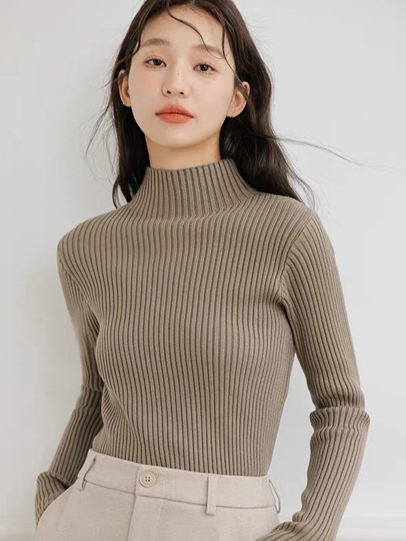 Lola High Neck Ribbed Knit Top