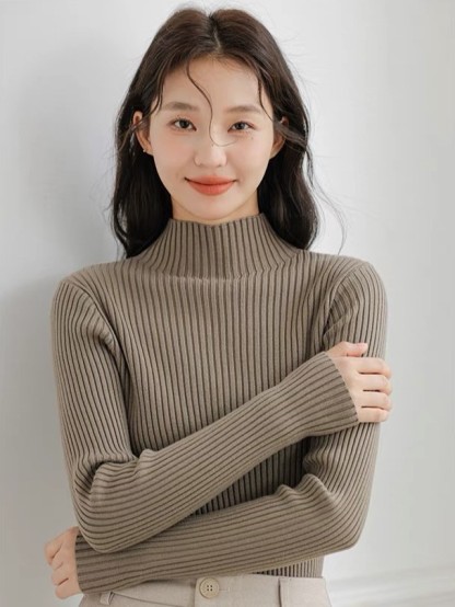 Lola High Neck Ribbed Knit Top