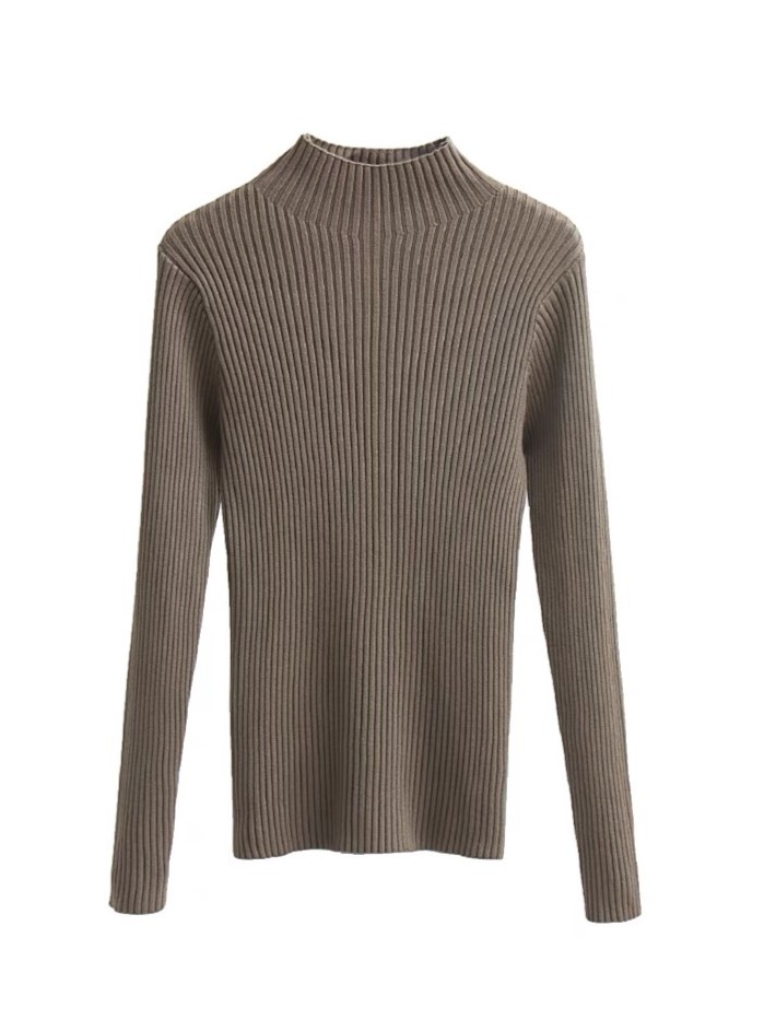 Lola High Neck Ribbed Knit Top