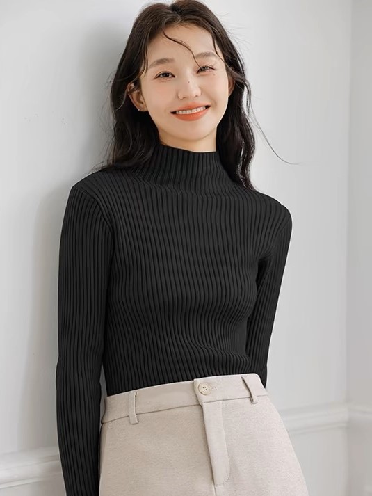 Lola High Neck Ribbed Knit Top