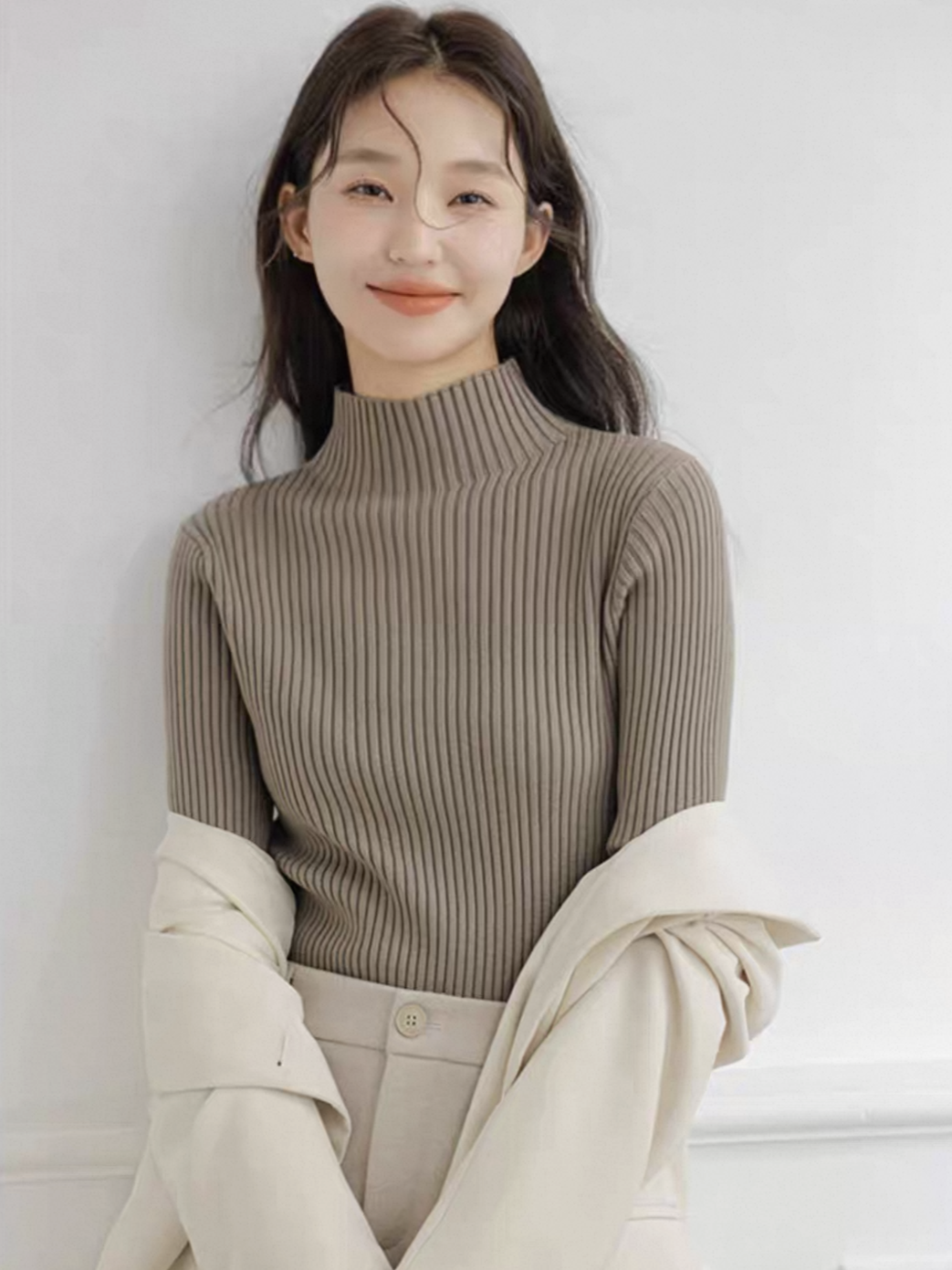 Lola High Neck Ribbed Knit Top