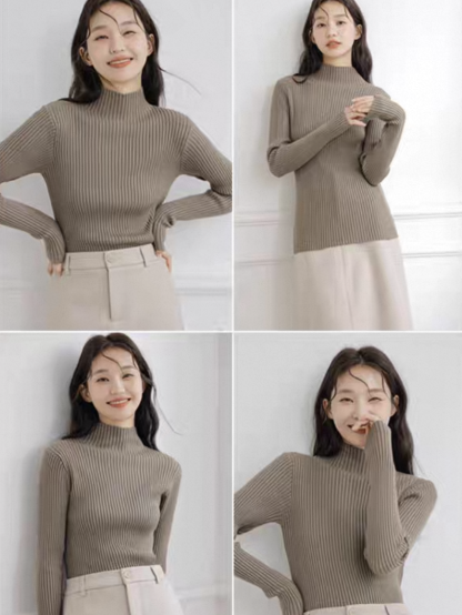 Lola High Neck Ribbed Knit Top