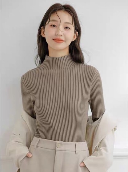 Lola High Neck Ribbed Knit Top