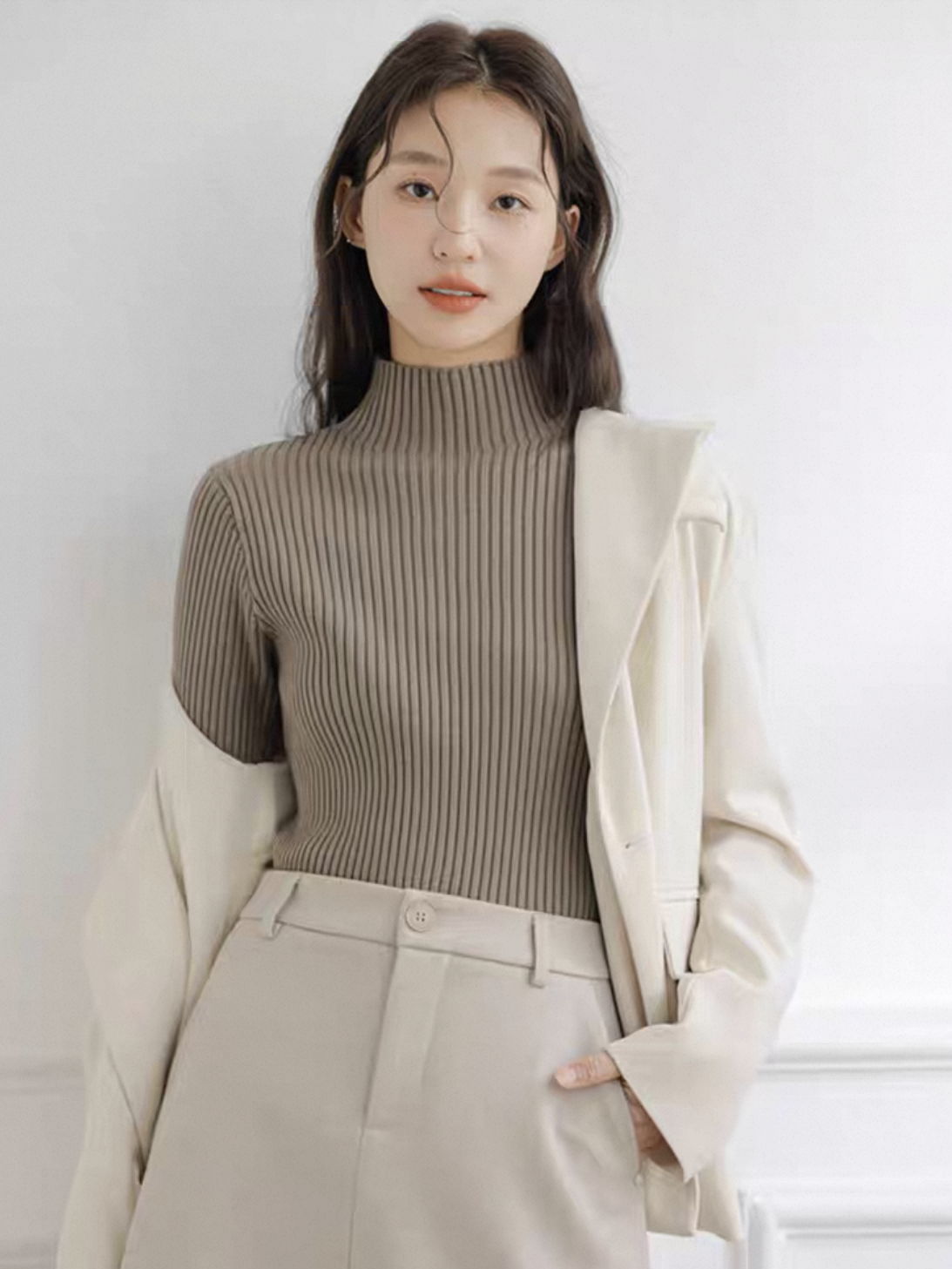 Lola High Neck Ribbed Knit Top