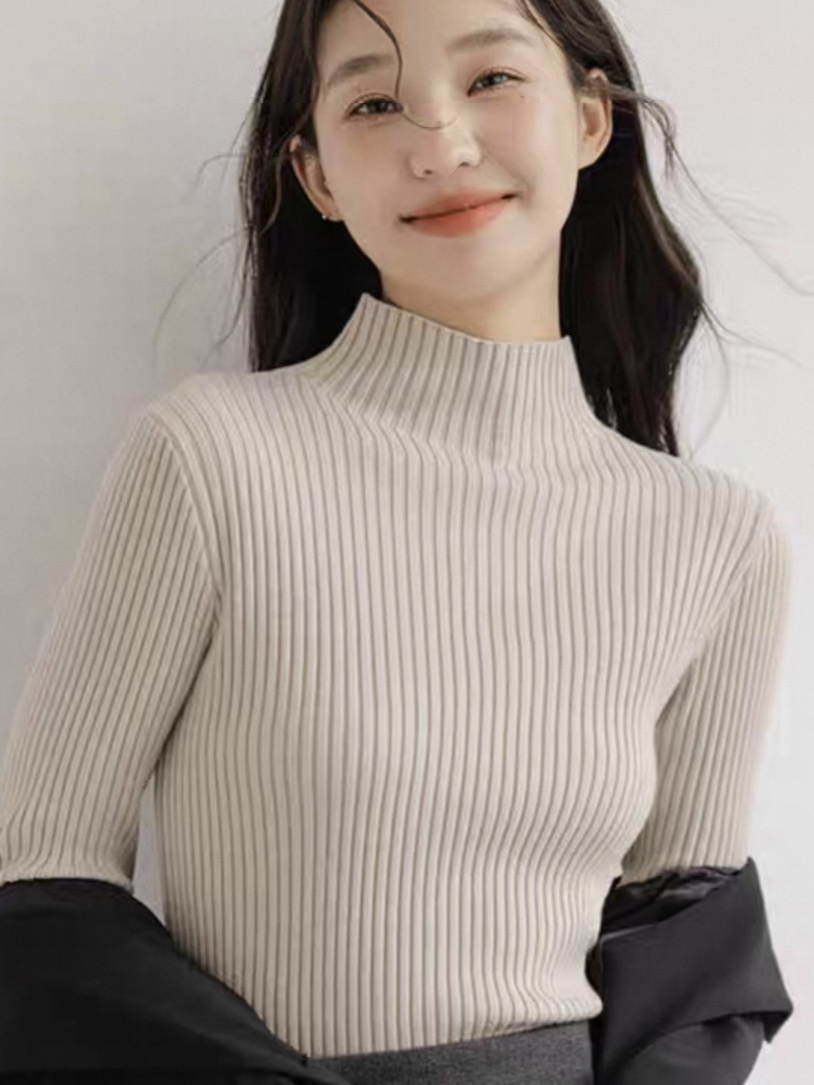 Lola High Neck Ribbed Knit Top