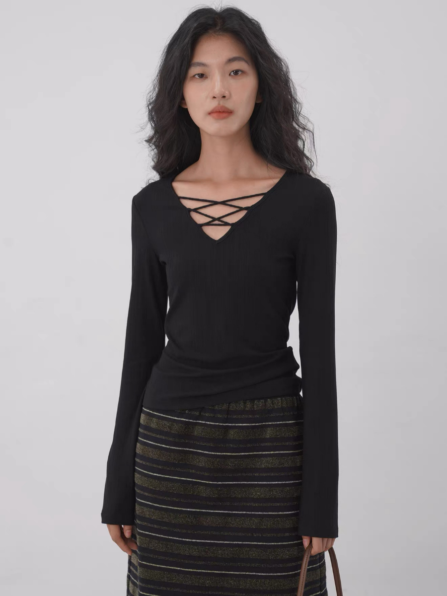 Kylan Criss Cross Long Sleeve Top