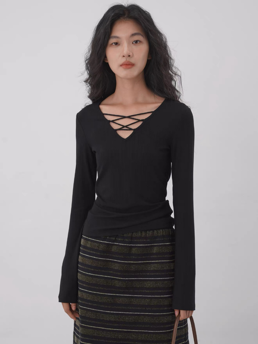 Kylan Criss Cross Long Sleeve Top