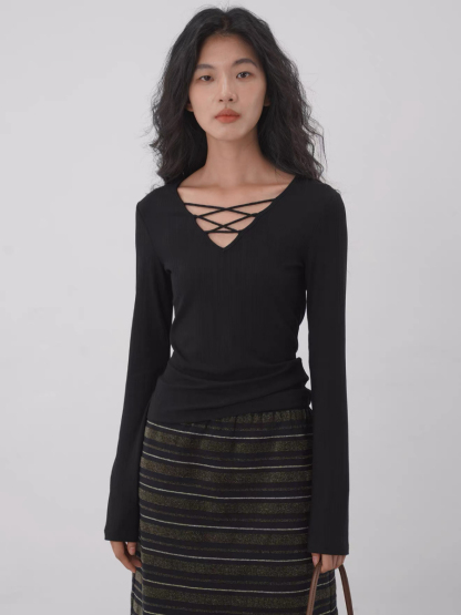 Kylan Criss Cross Long Sleeve Top