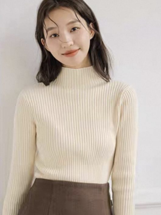 Lola High Neck Ribbed Knit Top