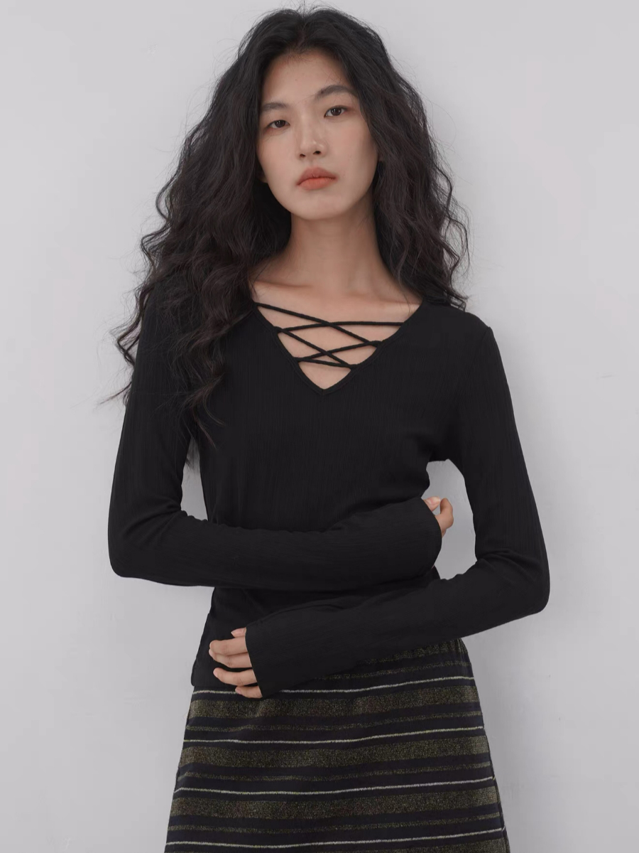 Kylan Criss Cross Long Sleeve Top