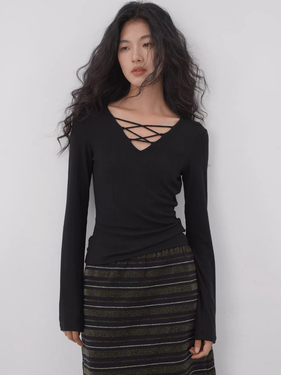 Kylan Criss Cross Long Sleeve Top