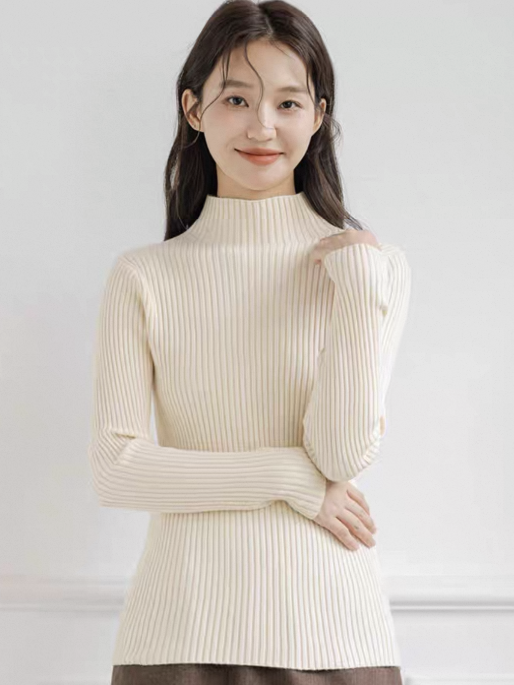 Lola High Neck Ribbed Knit Top