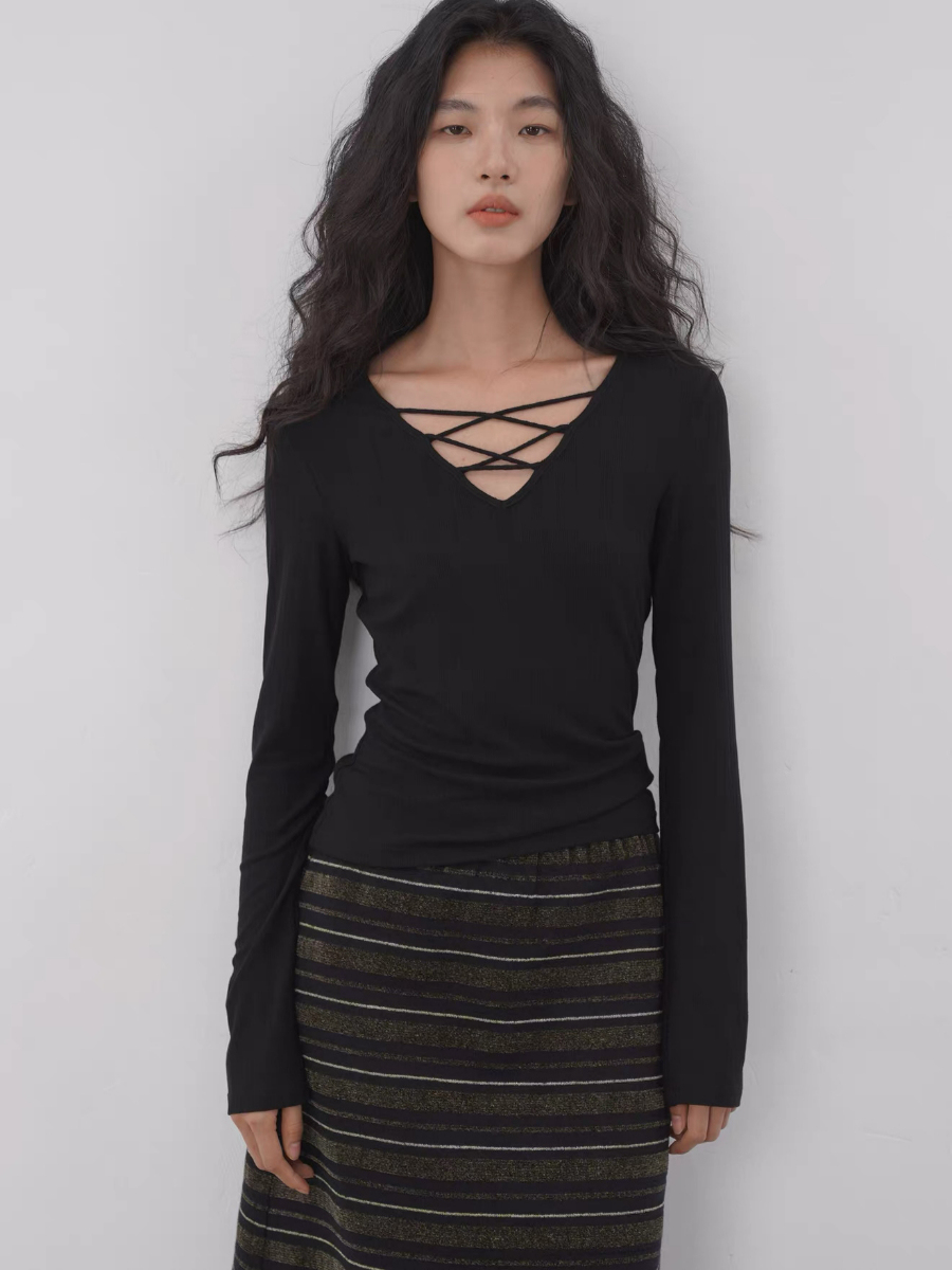 Kylan Criss Cross Long Sleeve Top