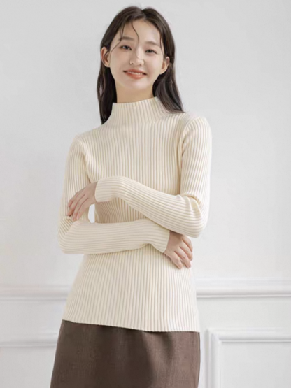 Lola High Neck Ribbed Knit Top