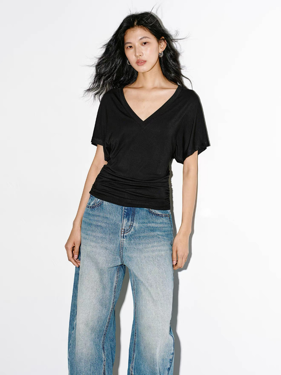 Kamal Batwing Sleeve Lyocell Top
