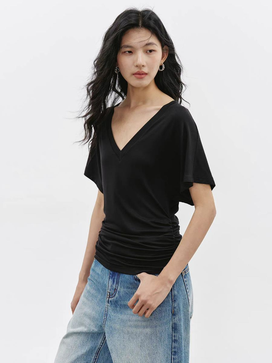 Kamal Batwing Sleeve Lyocell Top