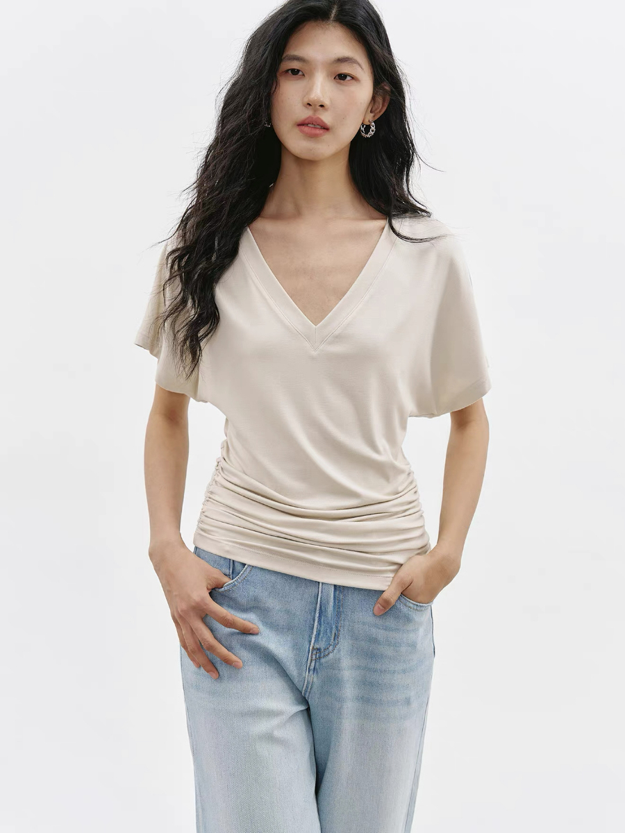 Kamal Batwing Sleeve Lyocell Top