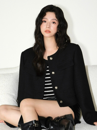 Jadey Tweed Jacket-The Black Bow-