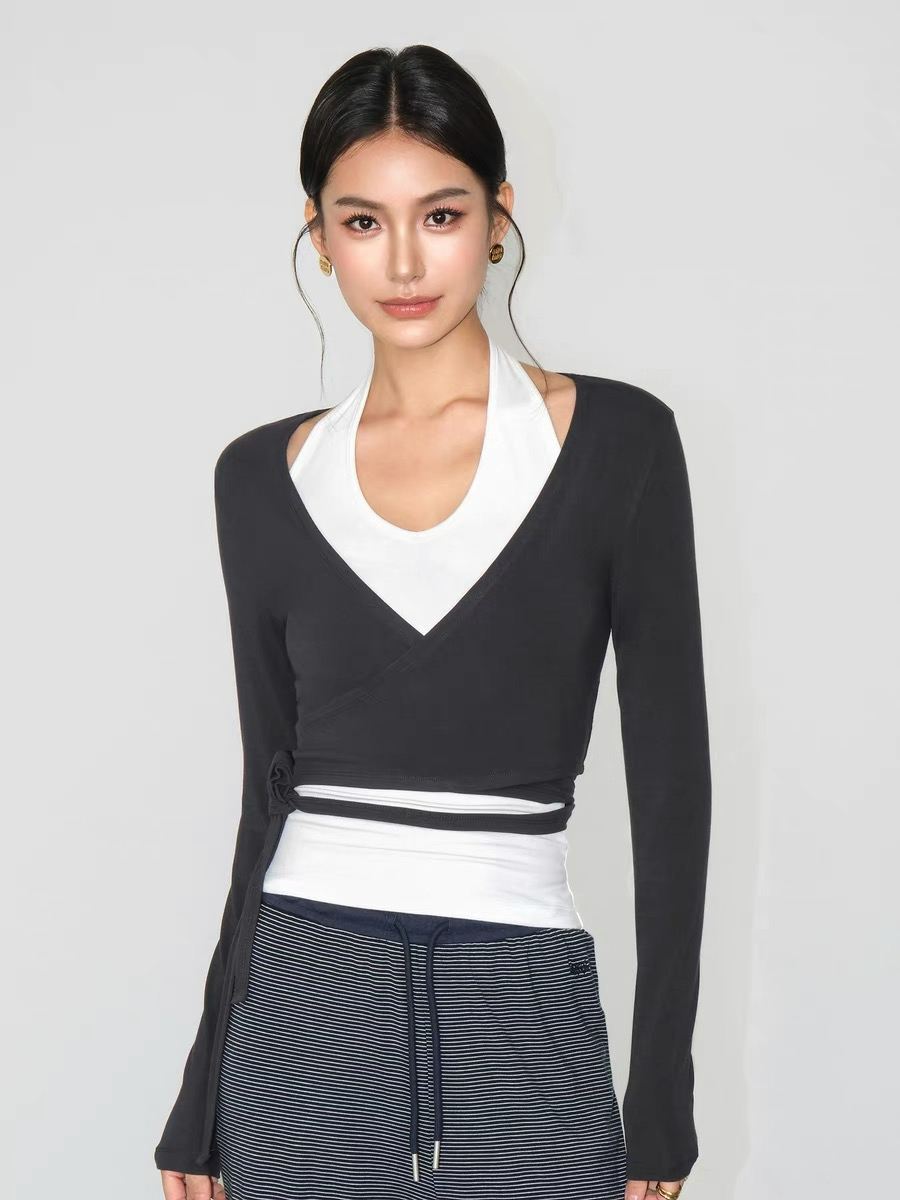 Jasper Tie Up Long Sleeve Top & Jaxon Halter Neck Singlet-The Black Bow-