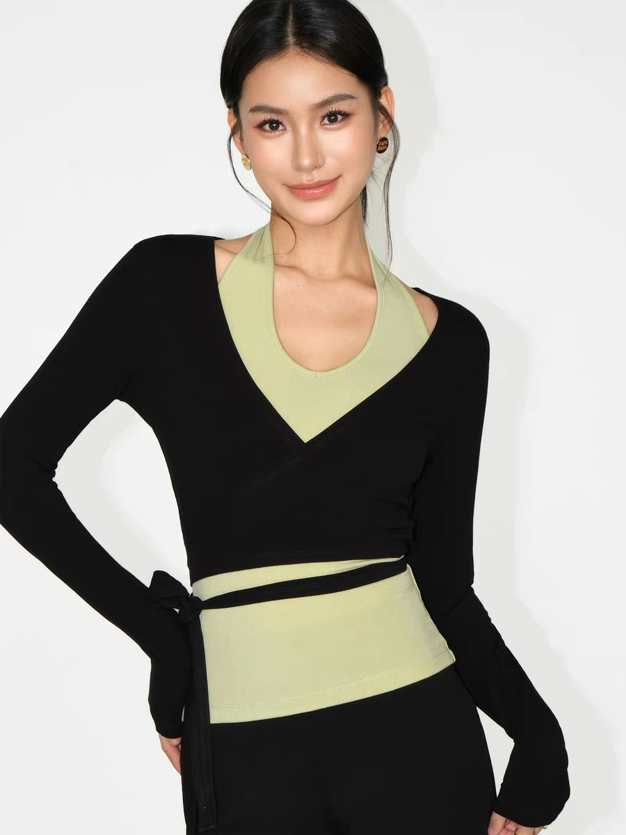 Jasper Tie Up Long Sleeve Top & Jaxon Halter Neck Singlet-The Black Bow-