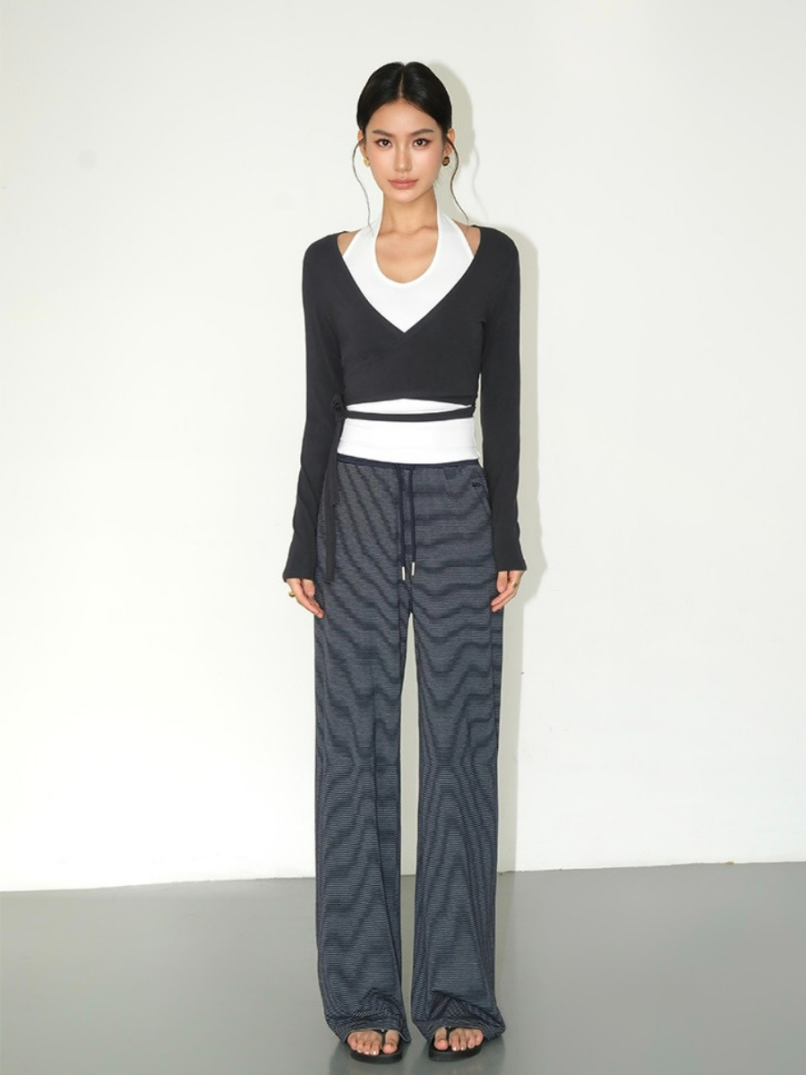 Jasper Tie Up Long Sleeve Top & Jaxon Halter Neck Singlet-The Black Bow-