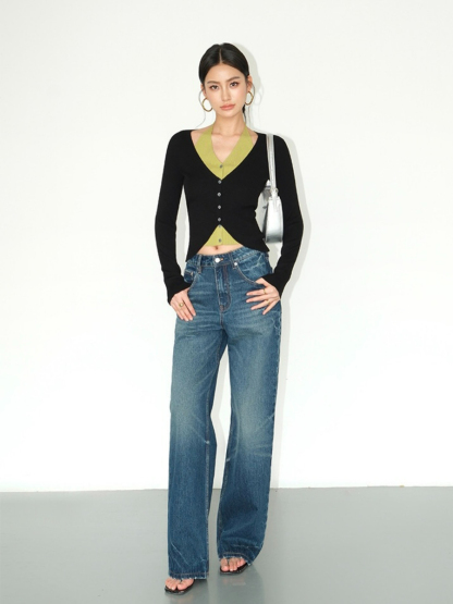 Julian Fake Two Pieces Halter Neck Knit Top-The Black Bow-