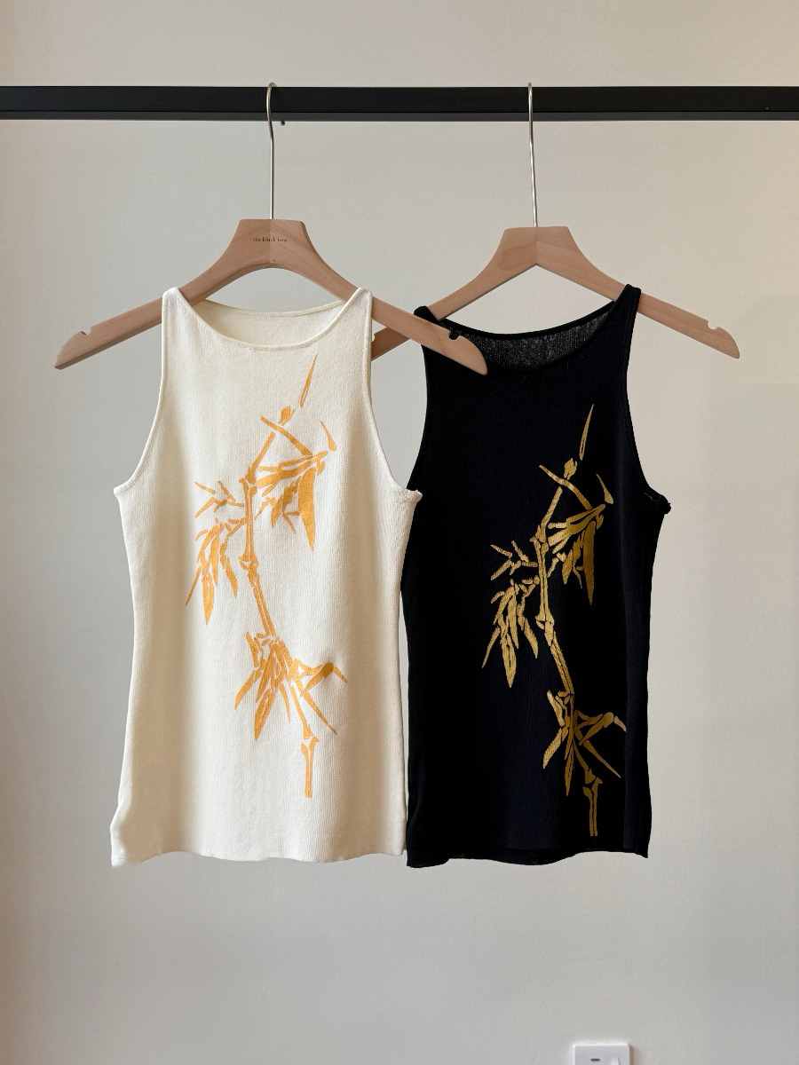 Li Zhu Bamboo Printing Knit Top