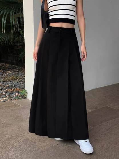 Maite Pleaded OL Skirt-The Black Bow-
