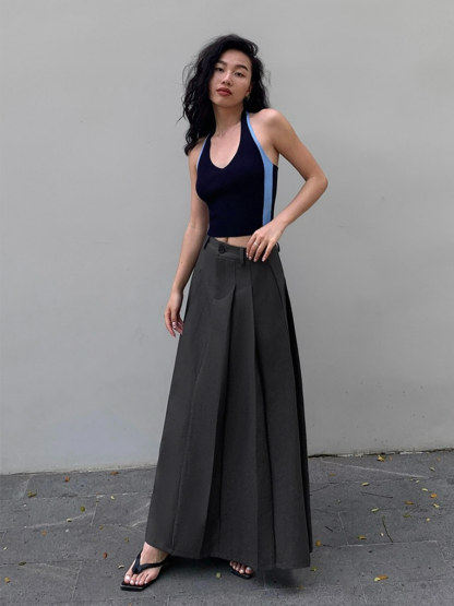 Maite Pleaded OL Skirt-The Black Bow-