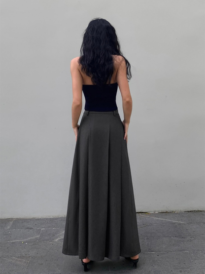 Maite Pleaded OL Skirt-The Black Bow-