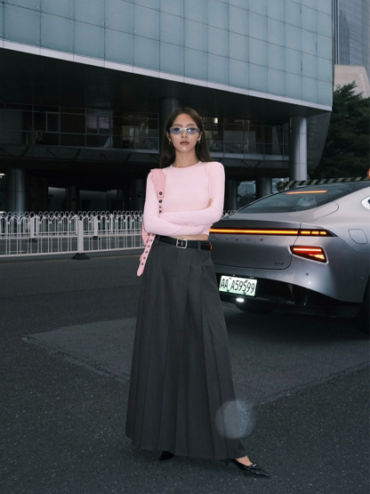 Maite Pleaded OL Skirt-The Black Bow-