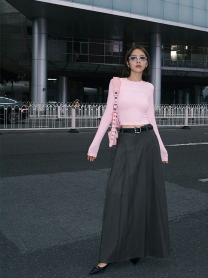 Maite Pleaded OL Skirt-The Black Bow-
