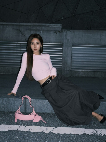 Maite Pleaded OL Skirt-The Black Bow-