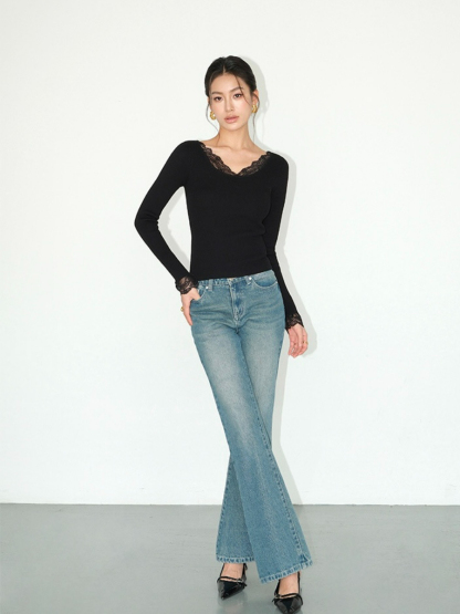 Julius Lacey Trim Kint Top-The Black Bow-