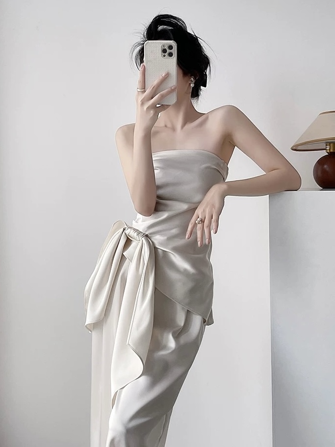 Mila Satin Bow Tie Top & Pants (Top & bottoms sold seperately)