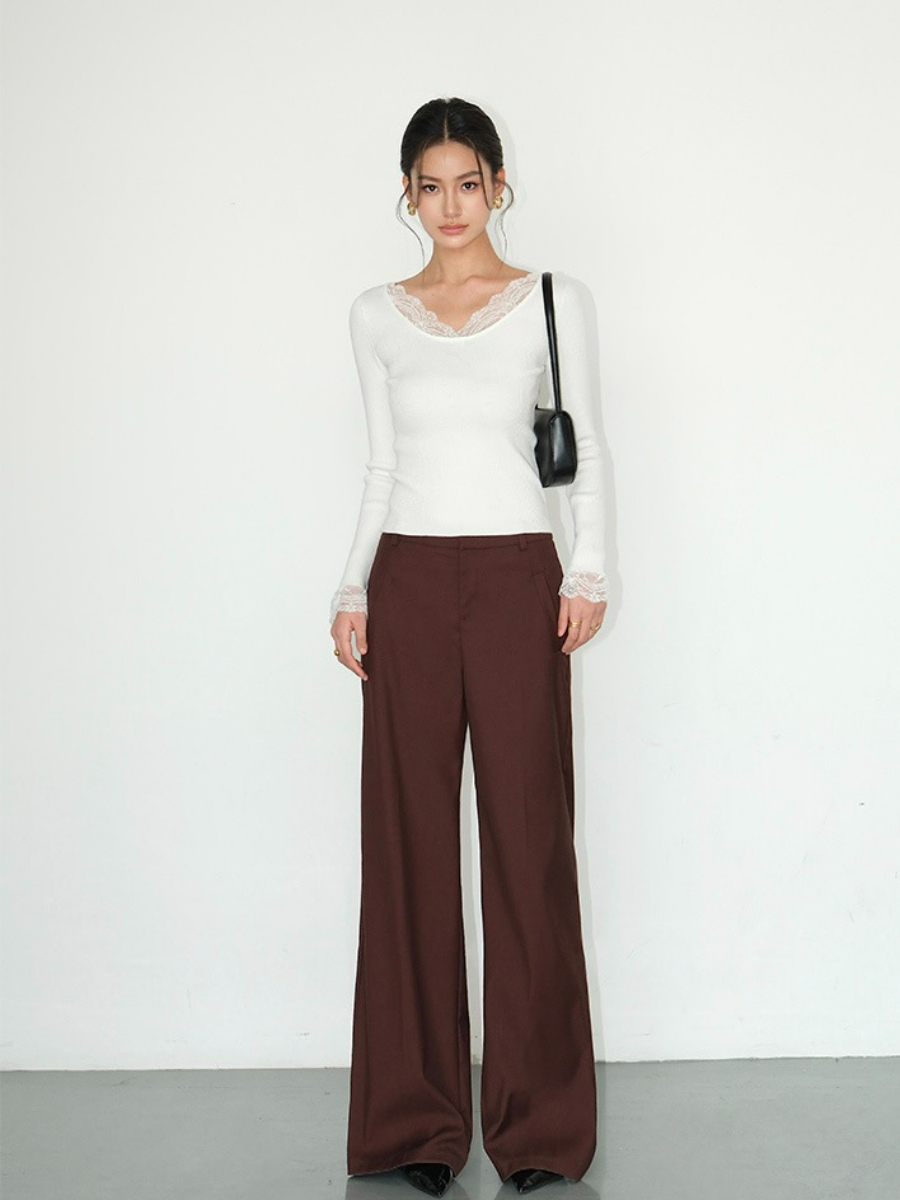 Julius Lacey Trim Kint Top-The Black Bow-
