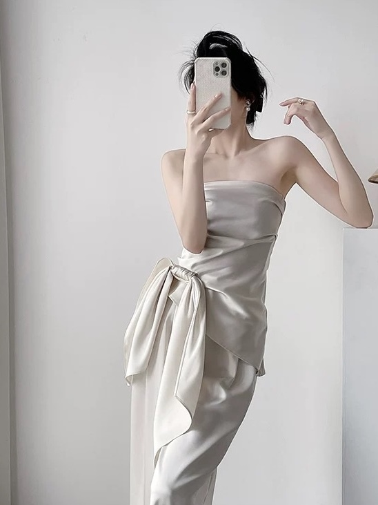 Mila Satin Bow Tie Top & Pants (Top & bottoms sold seperately)