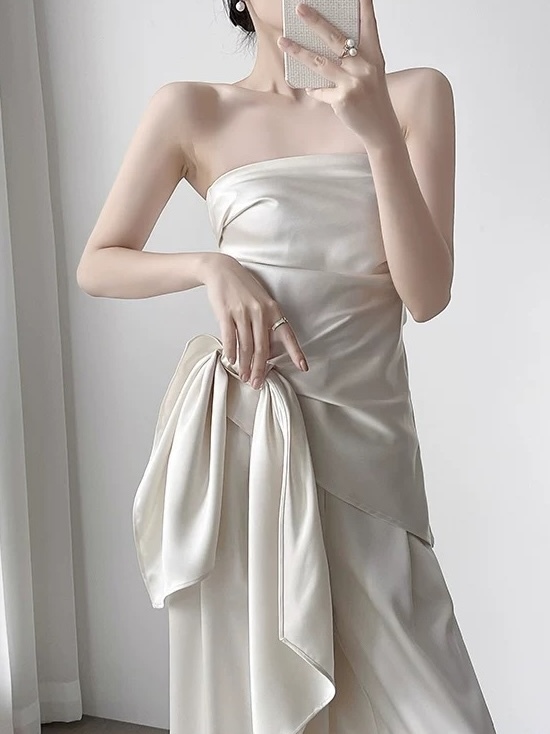 Mila Satin Bow Tie Top & Pants (Top & bottoms sold seperately)