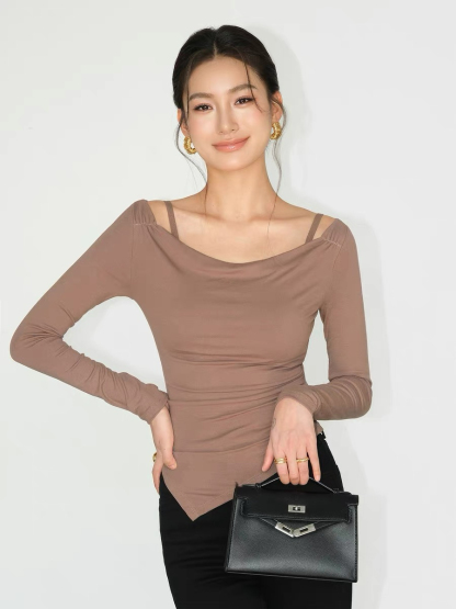 Jane Two Piece Long Sleeve Knit Top-The Black Bow-