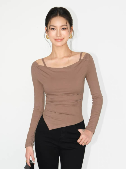 Jane Two Piece Long Sleeve Knit Top-The Black Bow-