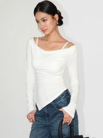 Jane Two Piece Long Sleeve Knit Top-The Black Bow-