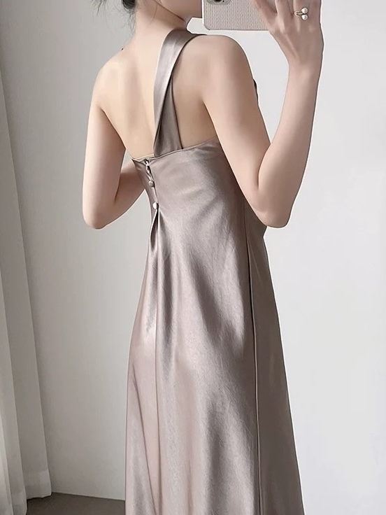 Margot Single Shoulder Satin Dress