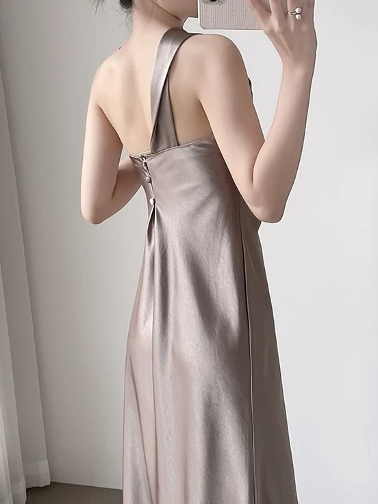 Margot Single Shoulder Satin Dress