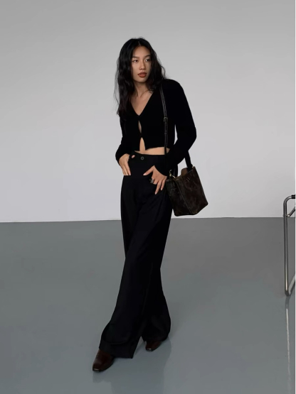 Marnie Straight Cut Pants-The Black Bow-