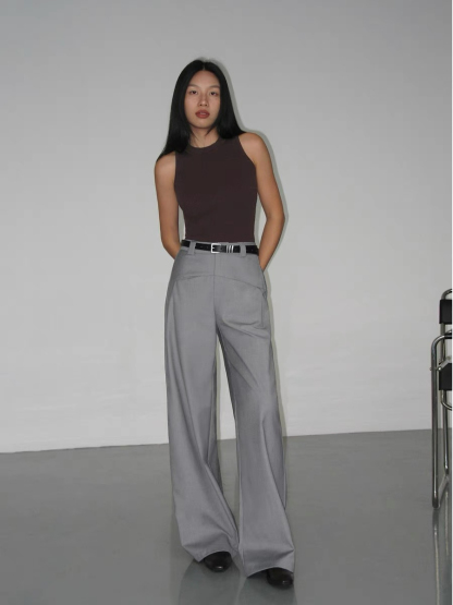 Marnie Straight Cut Pants-The Black Bow-